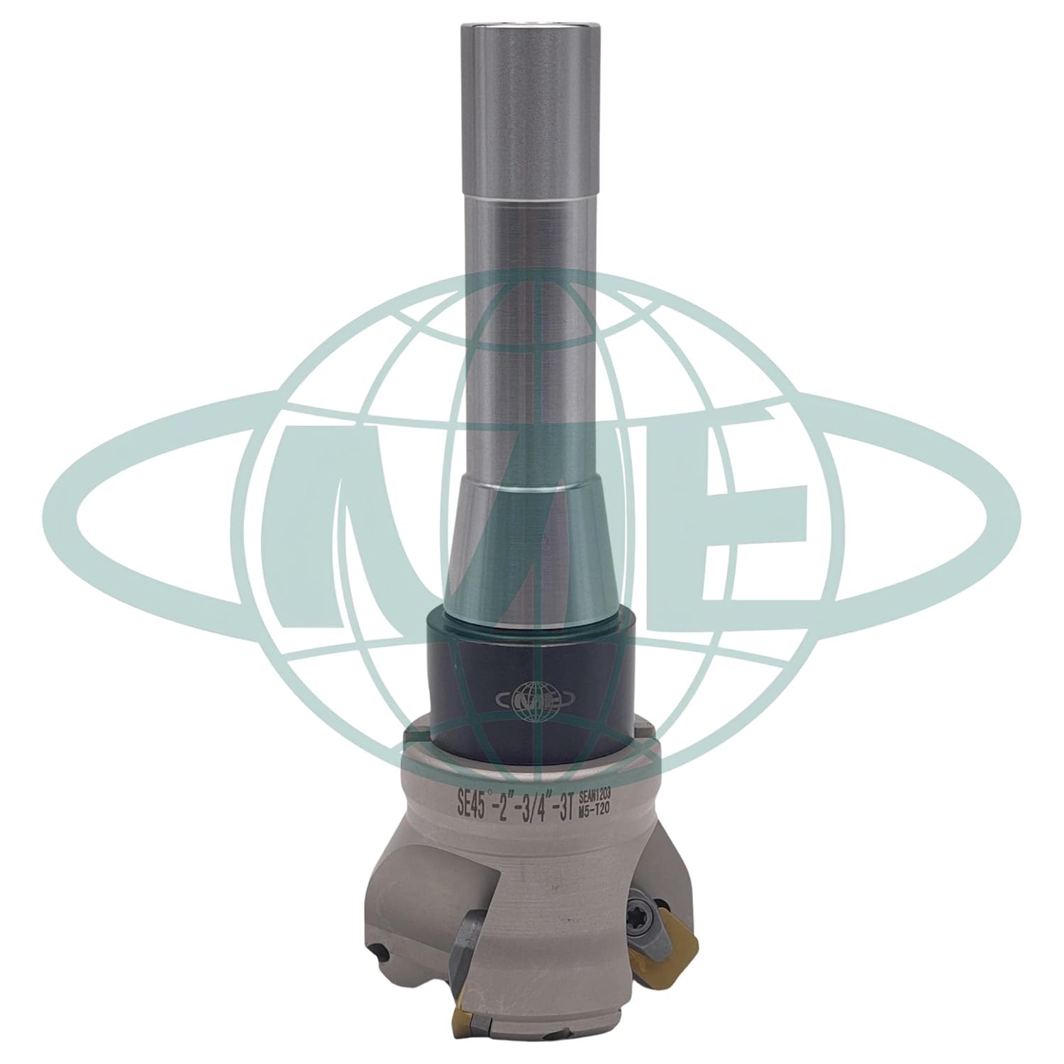 CME 2" 45° Indexable Face Mill w/ R8 Arbor, SEAN42 Inserts Included, 3 Flutes