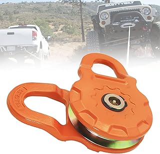 Srhvfuyr Mega Snatch Block (25T) Min Breaking 25,000 lbs Working Load Limit – for Synthetic Rope and Steel Cable Winch Lines Offroad Like a Pro Control Recovery Direction Double Winch Power…