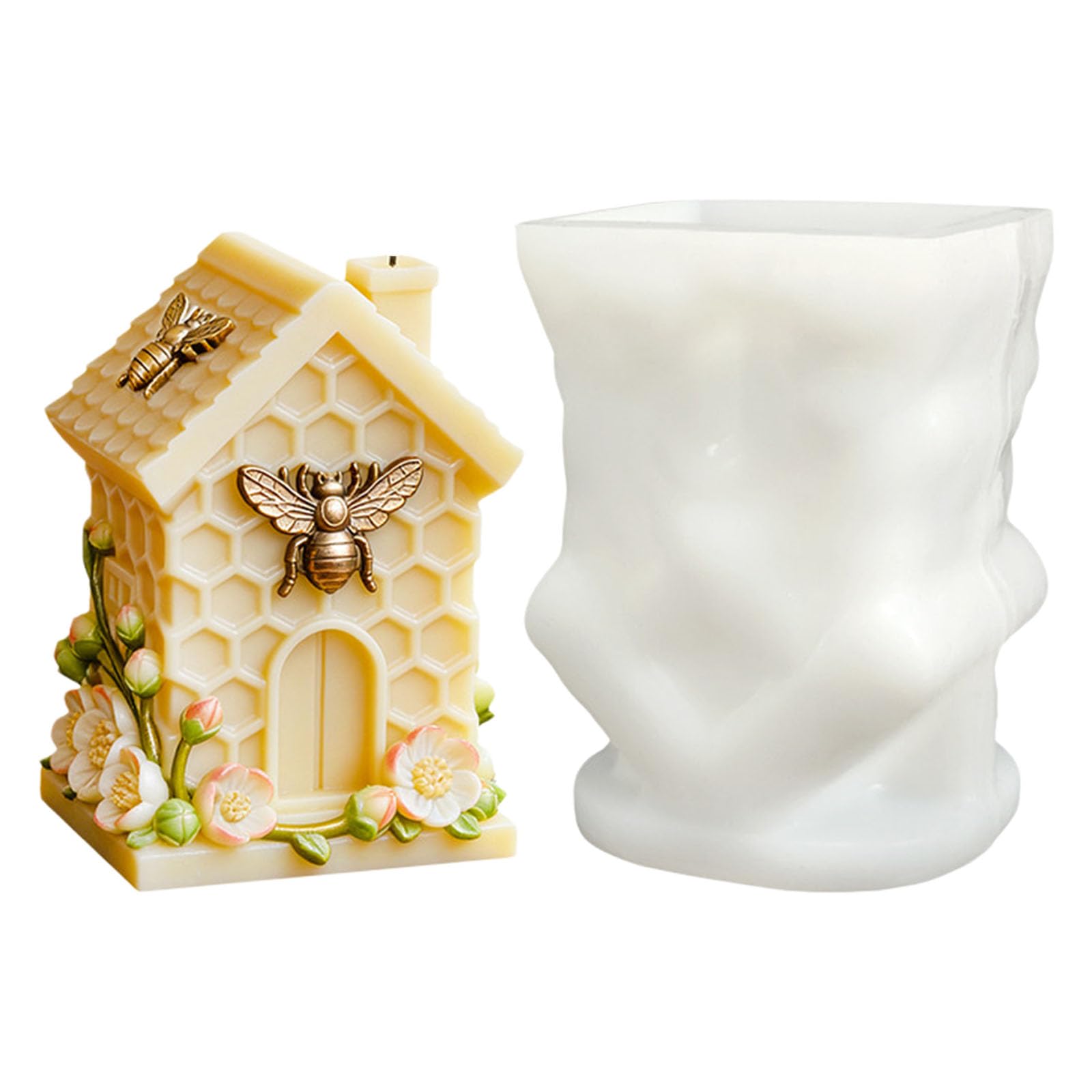 Buxuaaaa Cabin Silicone Molds Easy Demolding Multipurpose Silicone for Making Soap Cell Cast
