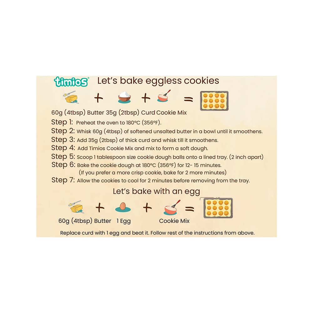 Timios Multigrain Eggless Instant Chocolate Cookie Mix|No Maida|Sweetened with Jaggeery|Righ In Protein,Iron & Calcium|250g - Image 6 thumbnail