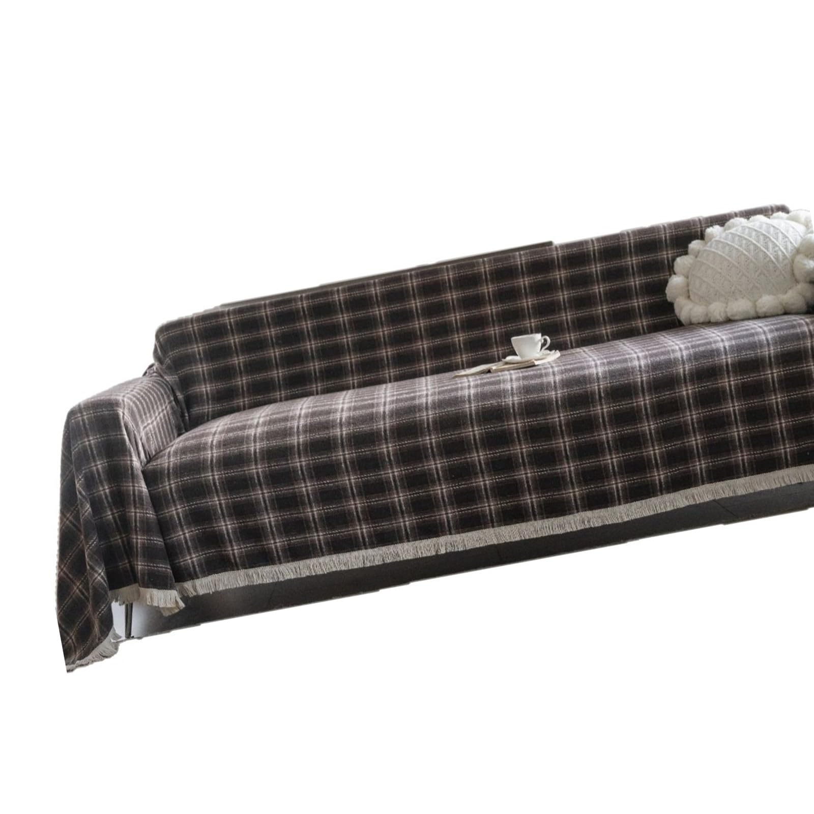Couverture de canapé à grilles jeté de canapé coton polyester respirant protection meuble