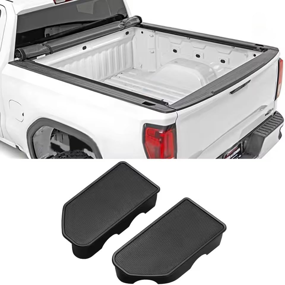 2pcs Rear Truck Bed Rail Stake Pocket Cover Accessories Cap Rail Hole Plugs Covers for Chevrolet Silverado & GMC Sierra 2500,3500HD 2019-2024