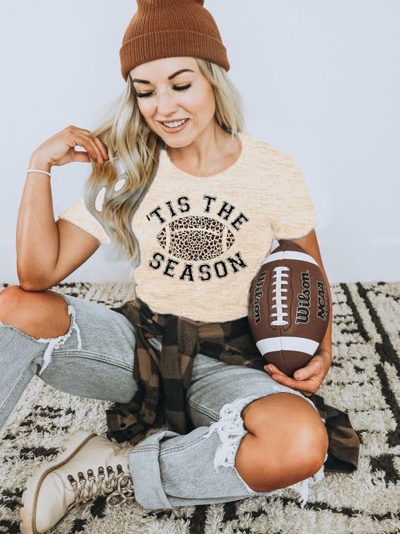 Game Day Football T Shirts Women Tis The Season Football Graphic Tee Funny Sunday Shirt Casual Short Sleeve Tee Tops3