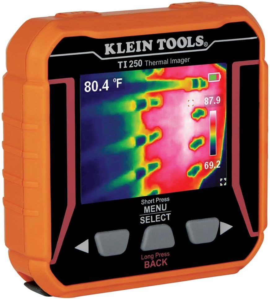 Rechargeable Thermal Imager, Over 10,000 Pixels with Three Color Pallettes and High and Low Temperature Points, Klein Tools TI250