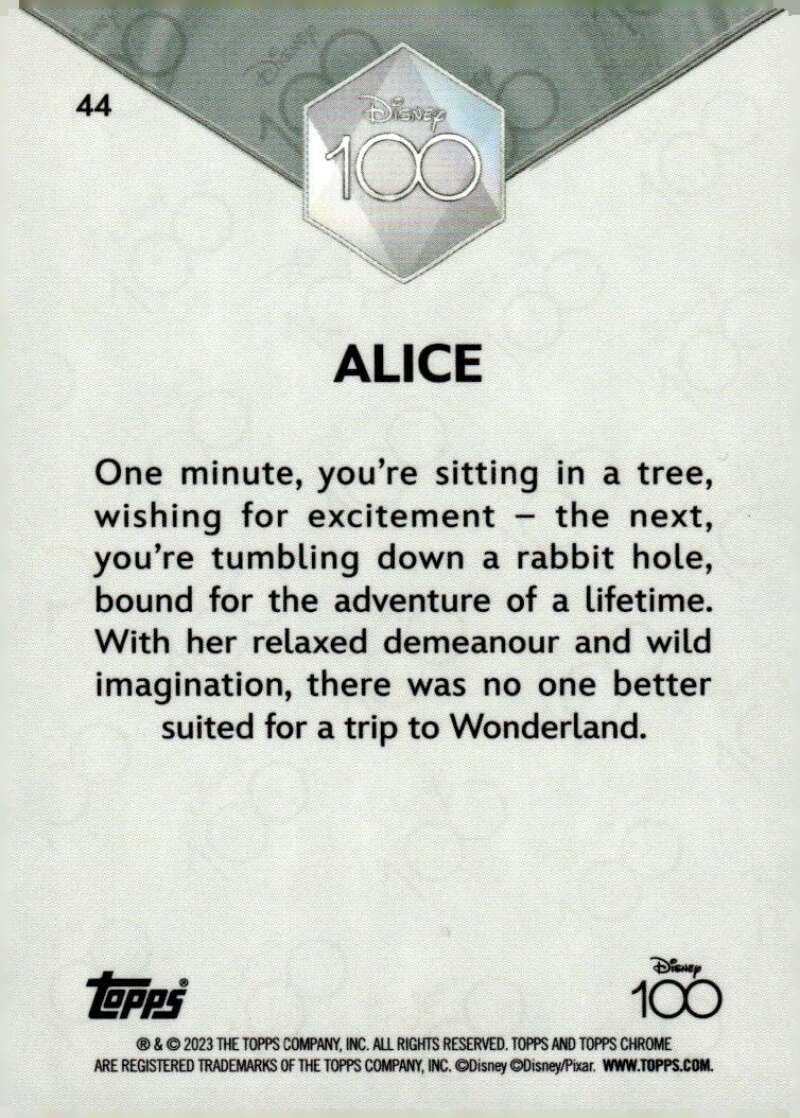 Amazon.com: 2023 Topps Chrome Disney 100#44 Alice Non-Sport Card