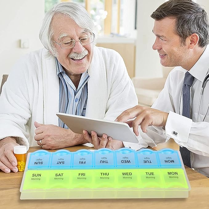 Pill Medicine Organizer Reminder Storage Box for 7 Days, 2 Layer Pillbox Pill Organizer Box Medicine box Pill Medicine Organizer Reminder Storage Box for 7 Days, 2 Layer Pillbox Pill Organizer Box Medicine box