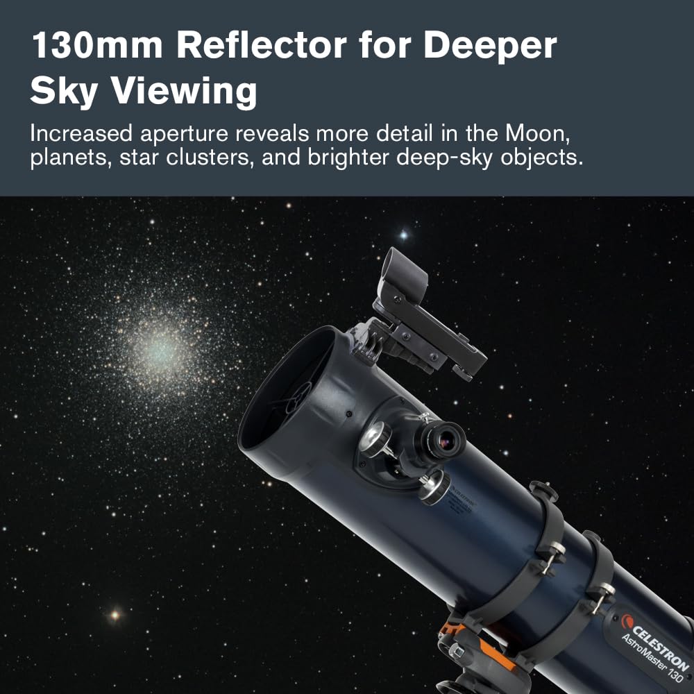 Celestron 31045 AstroMaster 130EQ Newtonian Reflector Telescope, Dark Blue