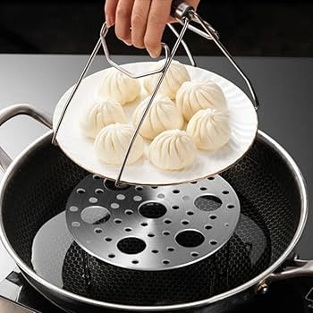 Amazon.com: Estante multifuncional para huevos al vapor,Vaporizador plegable,Bollo al vapor de acero inoxidable Bolas de masa hervida Estante al vapor Durable Accesorios de cocina : Hogar y Cocina