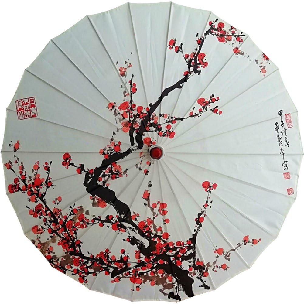 Pkhoxw Style2 Silk Cloth Umbrellas Sun Protection Paper Parasols Handmade Oiled Paper Umbrella Chinese Art Classical Dance Umbrella