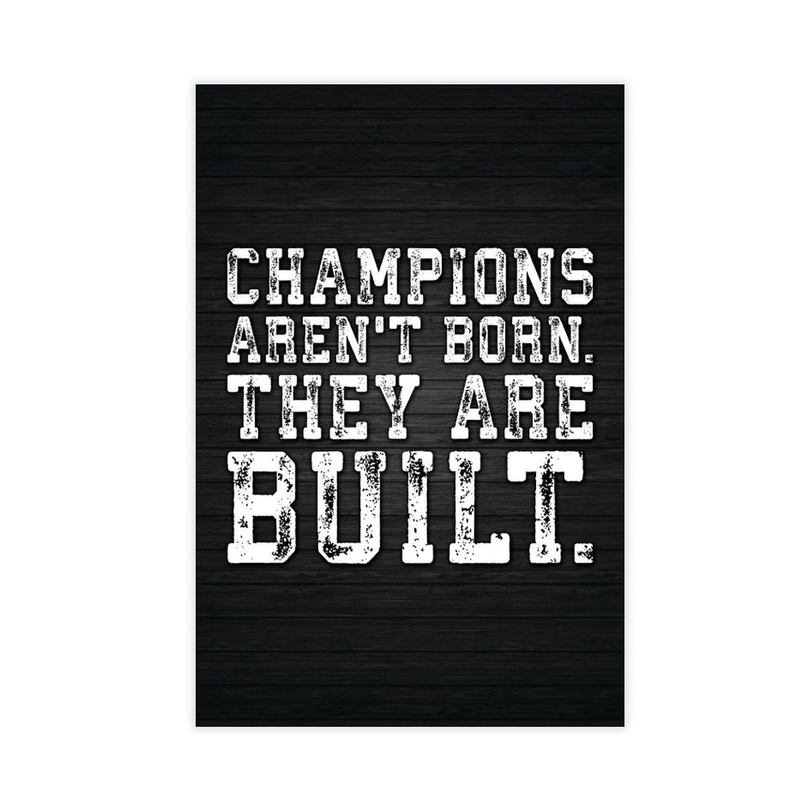Letrero motivacional de Champions Are Built Gym para decoración de habitación, pósteres inspiradores, arte de pared, 60 x 90 cm