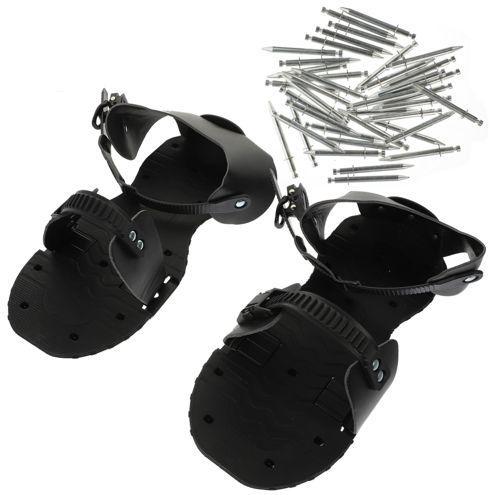 Didiseaon Zapatos Aireadores de Césped para Mejorar la Salud del Césped de PU Púas Ajustables Sandalias Negras para Jardinería en Jardín