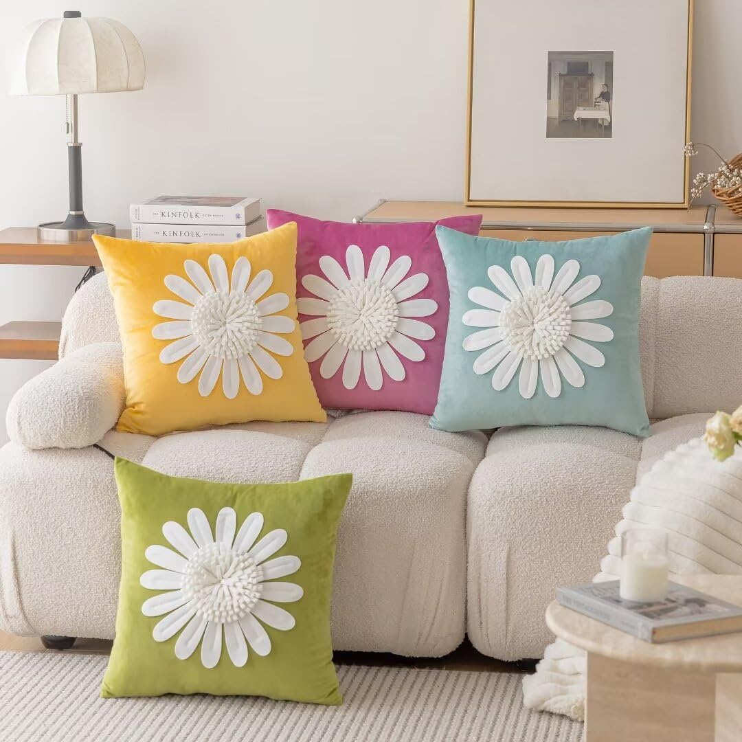 Amazon.co.jp: FZETVN ヴェレットデイジーフラワー スローピロー、45.7