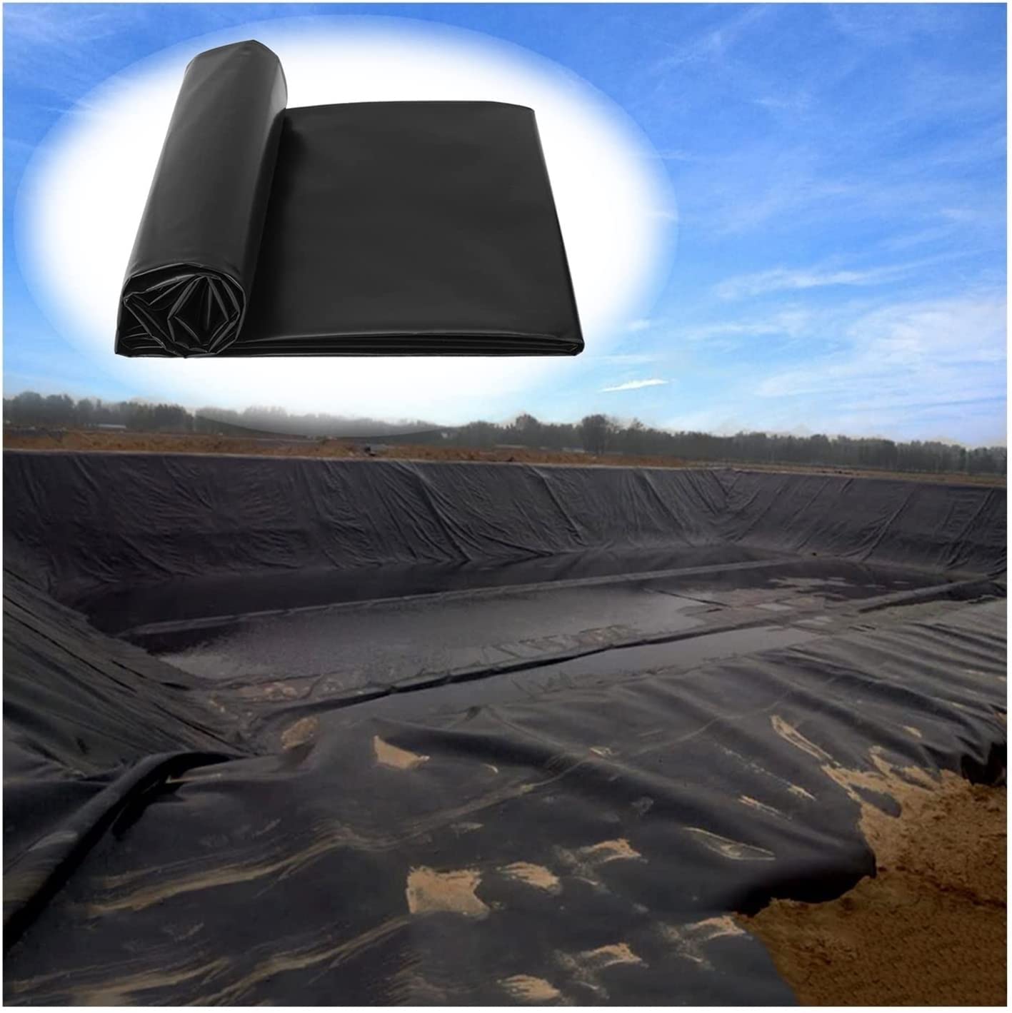Liner de bassin 6x6 m membrane étanche durable et facile à installer pour étang