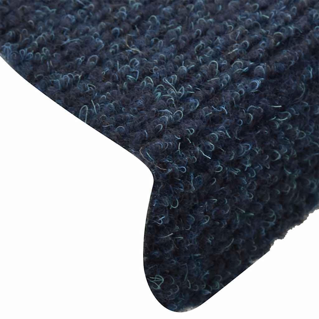 Alfombrillas autoadhesivas para escalones, 15 unidades, 65 x 21 x 4 cm, color azul marino, semicirculares, antideslizantes, con alfombrilla antideslizante para escaleras de madera, protección