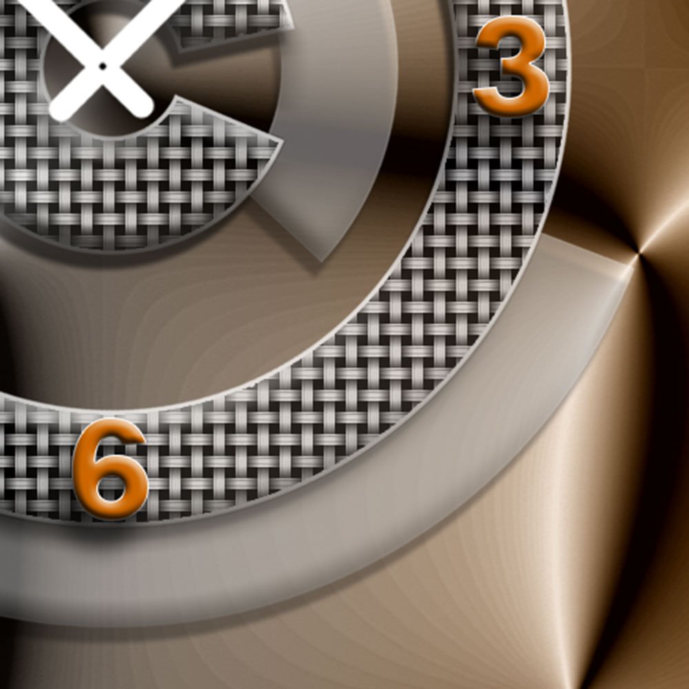 Orologio Da Parete Moderno DIXTIME 3DS-0307 - Design 3D Astratto Grigio E Marrone - Silenzioso, Made In Germany