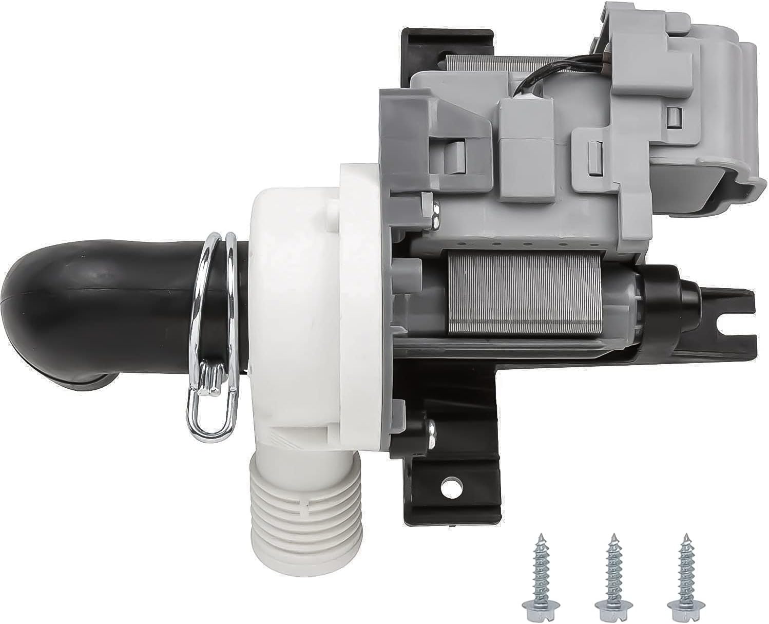 W10536347 Washer Drain Pump with 3 Mounting Screws by Seentech Exact for Whirlpool Kenmore Maytag Washer Replaces W10217134, W10049390, 2392433, 8542672, PS5136124, W10155921, AP5650269