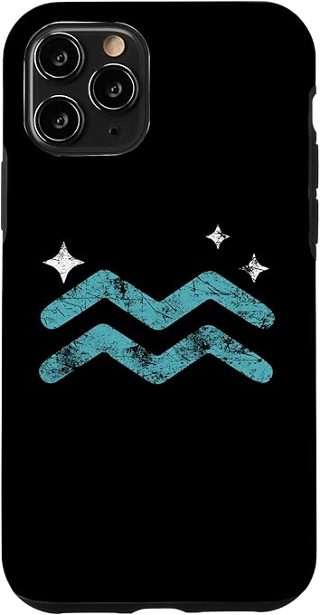 iPhone 11 Pro Aquarius Zodiac Sign Astrology Vintage Horoscope Birthday Case