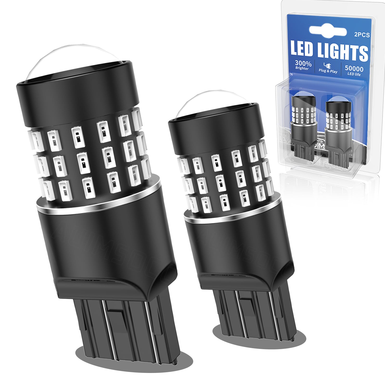 7443 LED Bulb Red, Super Bright Brake/Tail Light Bulb for GMC Sierra 1500 (2014-2015-2016-2017-2018), 300% Brighter 4000LM T20 W21W 7440 7444