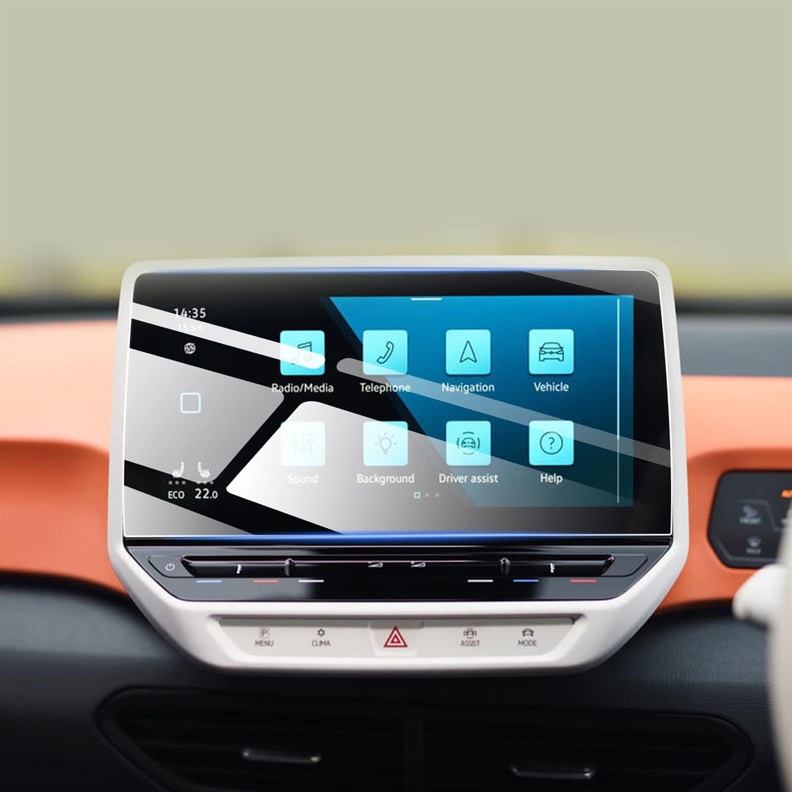 Film de verre trempé premium pour écran de navigation de la Volkswagen ID.4