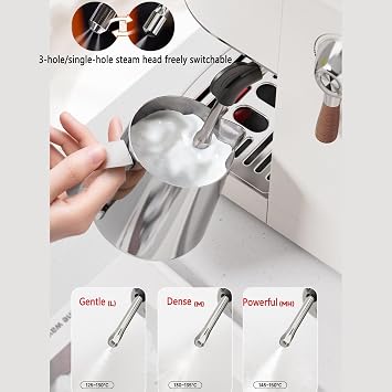 Semi-Automatic Espresso Coffee Machine, 50-100ml Adjustable, Touchscreen Control, 58mm Portafilter for Hot/Cold Brew, Perfect for Home Baristas