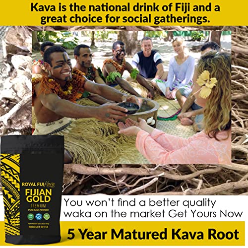 Royal Fiji Kava Kava Powder Fijian Gold Premium 5+ Years Matured Kava Root Full Strength Kava Kava From Fiji Islands Organic Grown Super Strength Kava Root #TOP6