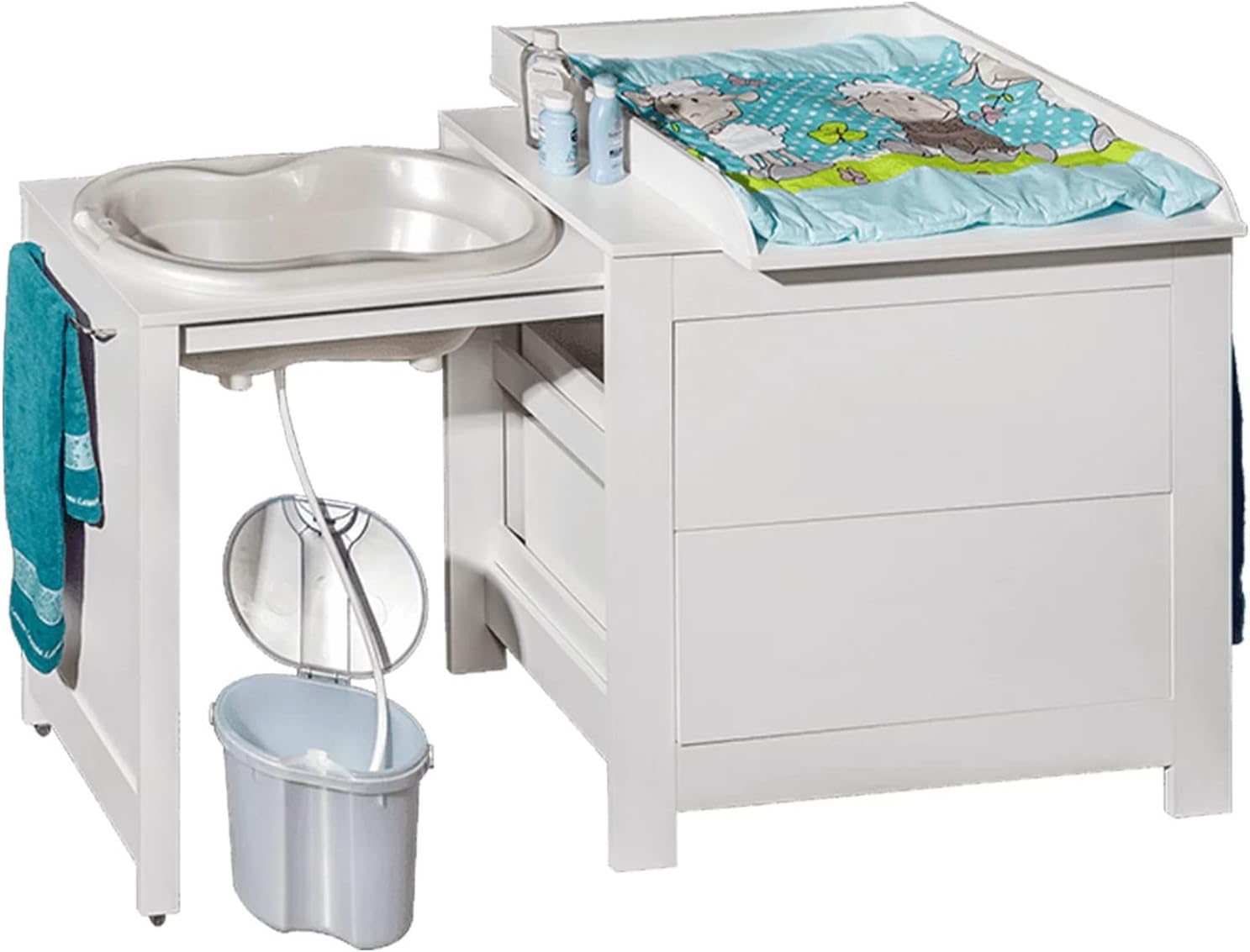 ATB Wickelaufsatz Badewanne - Baby Badewanneneinsatz - Multifunktionales Möbelstück für EIN ...