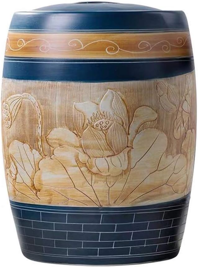 Ceramic Cereal Storage Container Rice Organizer Dispenser 10kg Capacity Suitable for Flour, Sugar, Coffee, Rice, Nuts, Snacks, Pet Food, Tea(A,10kg/22lb)