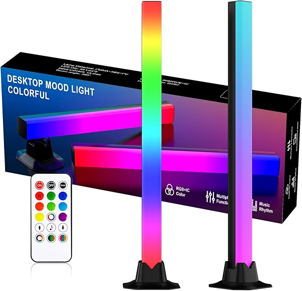 MIHEAL 16.53" RGB Light Bar, Music Sync RGB LED Lights Bar, USB Powered Mood Lighting, Remote Control Color Changing Gaming TV Backlight, 8 Dynamic Modes for PC Room Monitor Desk
