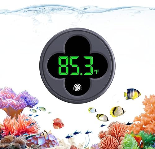 PAIZOO Termómetro digital para acuario, termómetro LED para pecera, medidor de temperatura preciso inalámbrico a 0.9, accesorios de acuario para