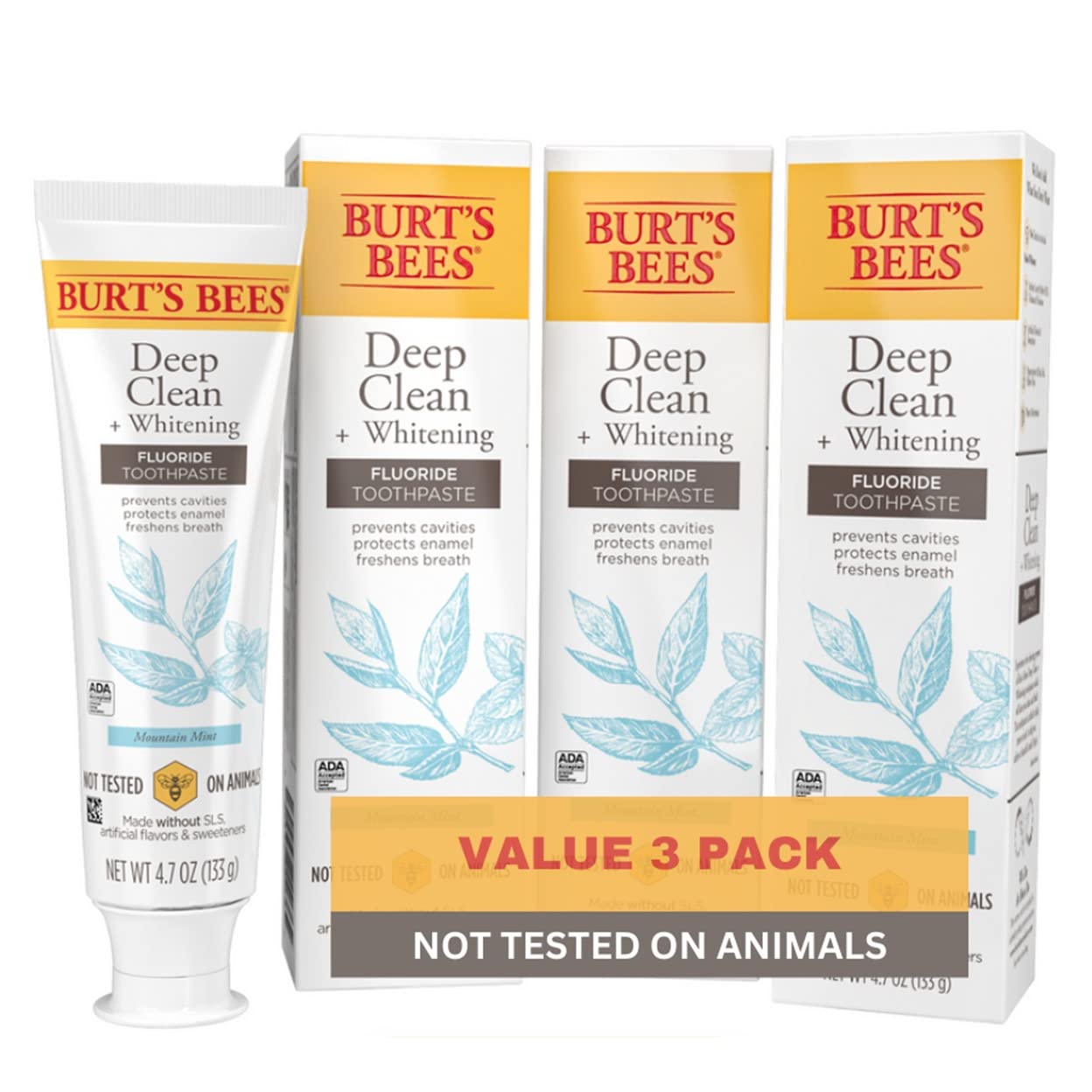 Burt’s Bees Toothpaste, Natural Flavor, Fluoride