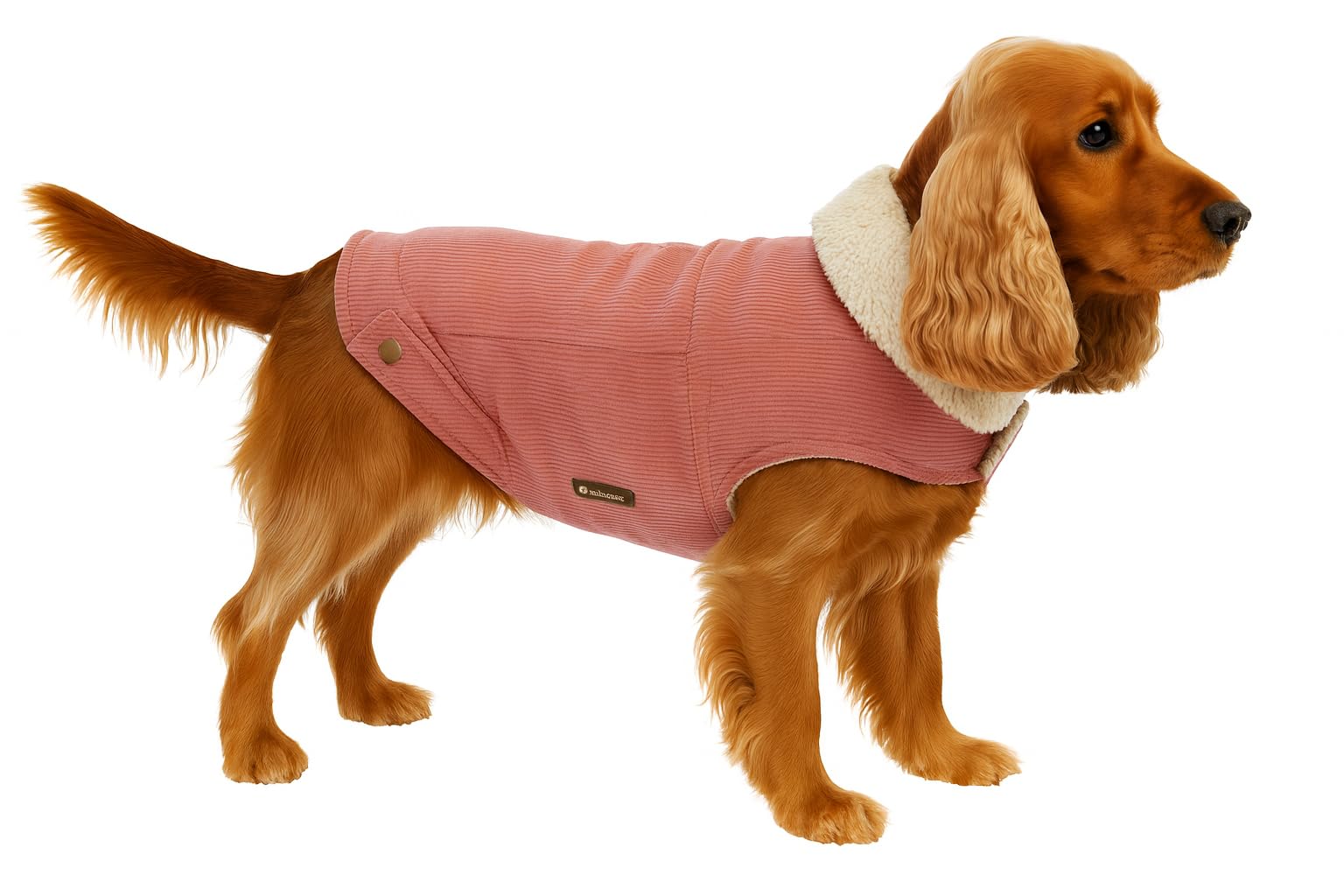 Manteau Endor rose 45cm : finitions haut de gamme et style élégant