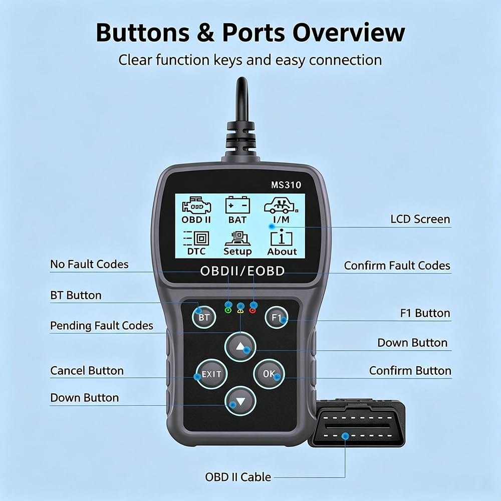 OBD2 Auto Diagnostica per Chrysler 300 Touring/300M | Strumento Diagnostico OBD2, Lettore di Codici Motore, Facile Lettura Codici Errore, Portatile Diagnosi Auto