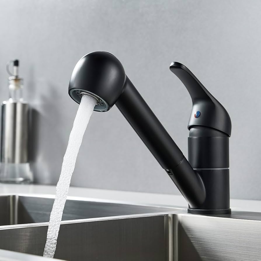 Pull Kitchen Faucet, 360u00b0Rotation High Arc Kitchen Sink Faucet, Brass