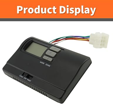 Digital Thermostat Replacement for Coleman 8330D3351 RV Heating Cooling Wall-Mount Thermostat Black