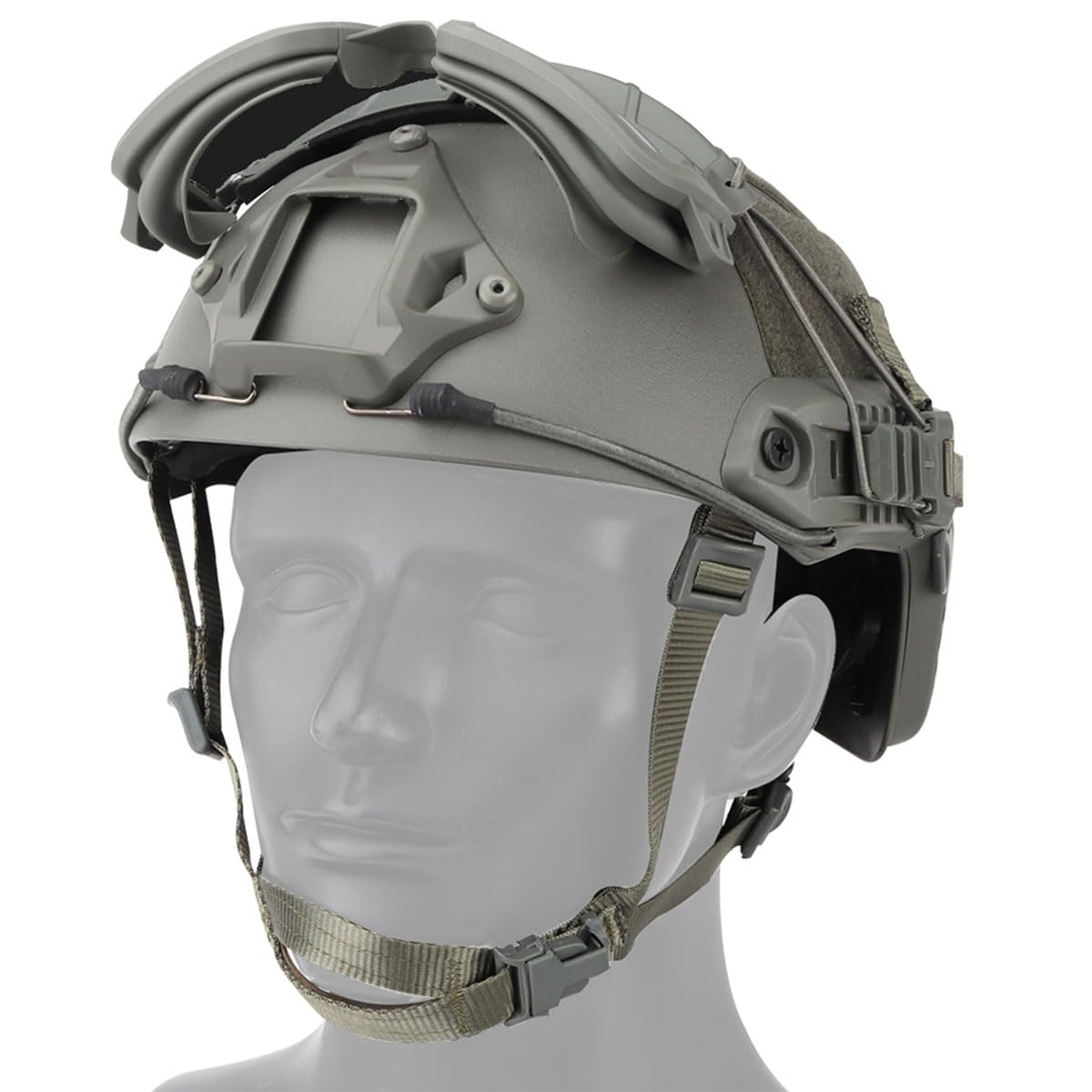 Lunettes tactiques fendues double fixation tete et casque militaire - 8