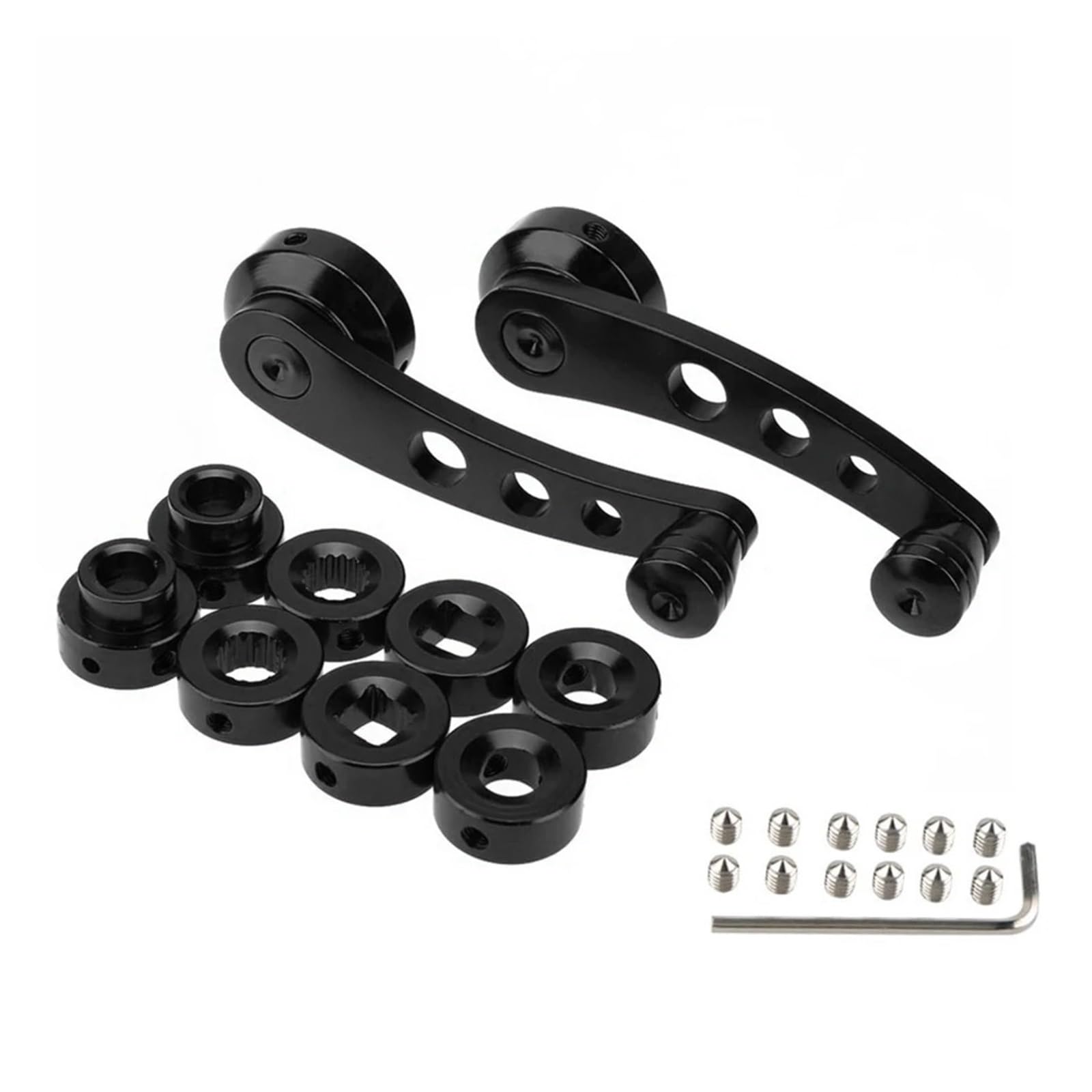 SAMWDK Glass Lifter 1Set Universal Car Window Handle Winder Riser Replacement Winder Crank Riser Window Handles Aluminum Alloy Car Window Regulator(Black)