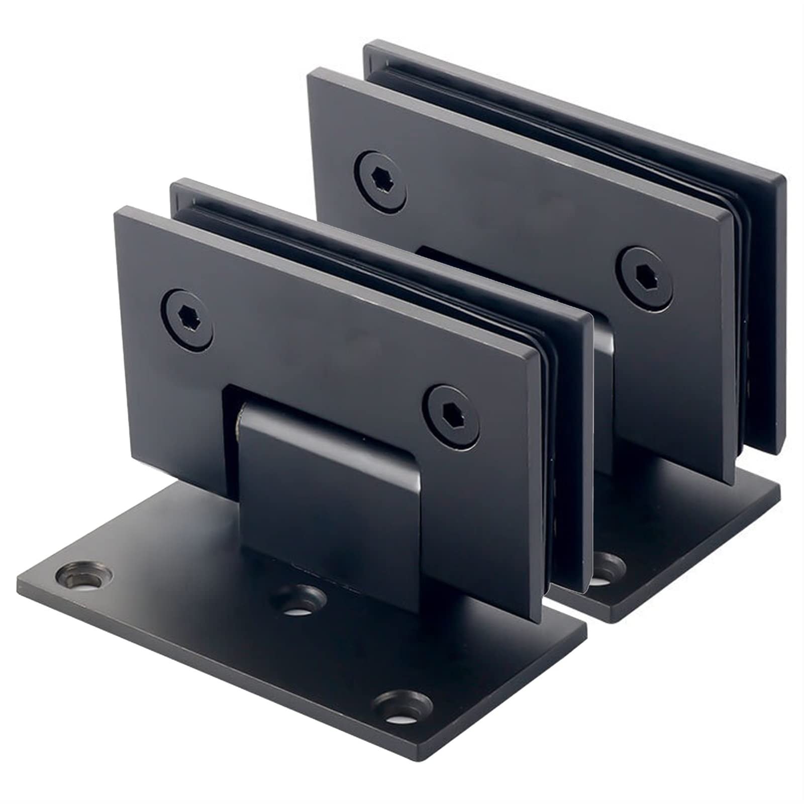 Myxjx One Color Hinges, 2Pcs 304 Stainless Steel, Matte Black 90° Single Side Bathroom Glass Clamp, 8-12Mm Frameless Shower Door