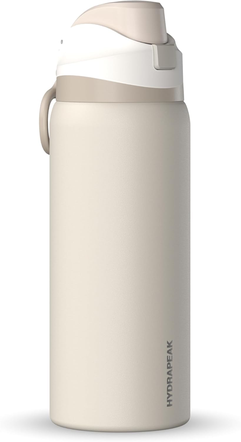 Hydrapeak Oasis 32 oz Water Bottle with Chug Lid, Stainless Steel Insulated Water Bottle For Men and Women, Stone1