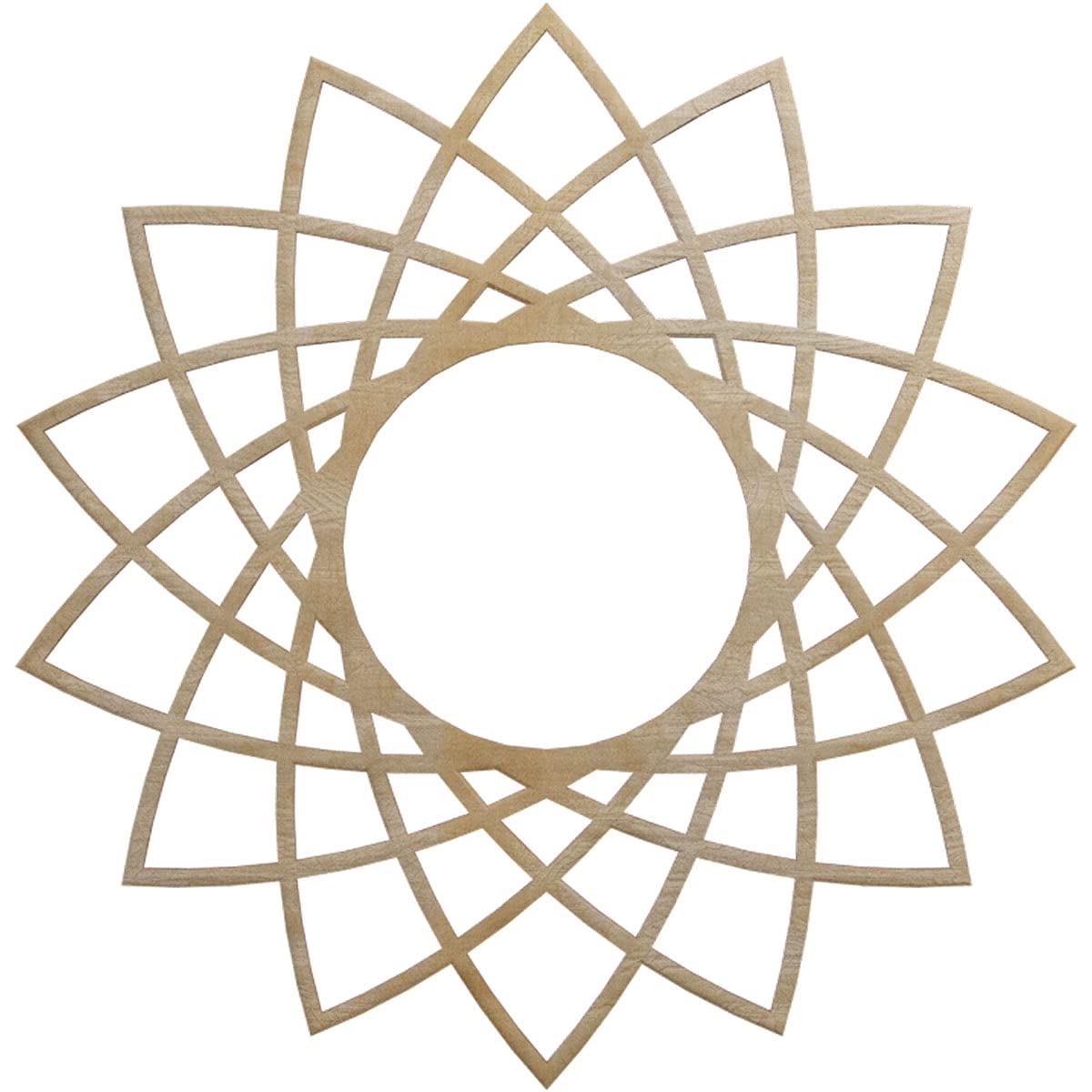 Ekena Millwork 22"OD x 8 1/2"ID x 3/8"T Eleanor Wood Fretwork Pierced Ceiling Medallion, Hickory