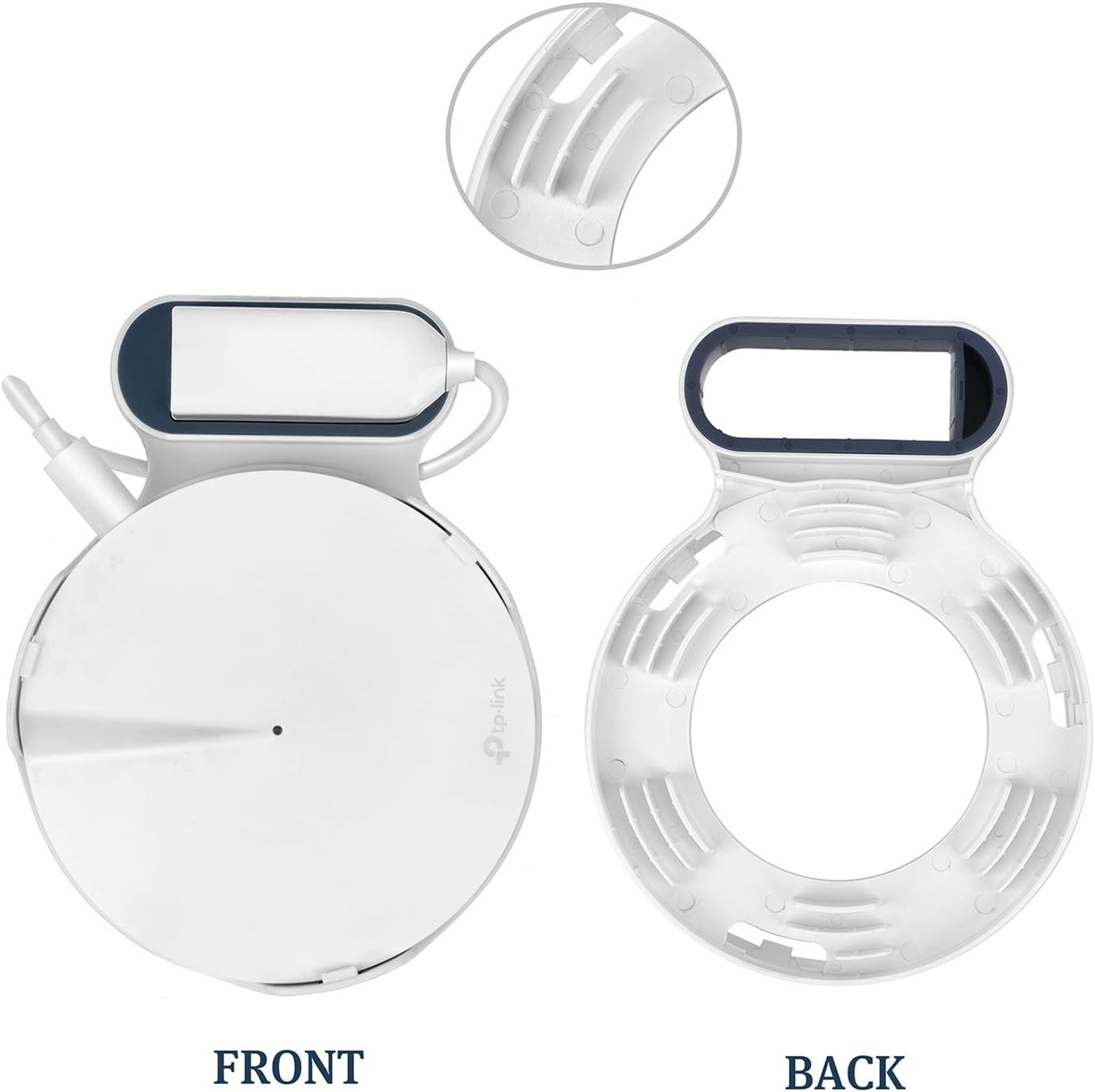 Wall Mount for TP-Link Deco M5 Whole Home Mesh WiFi System, Sturdy Bracket Holder Designed for TP-Link WiFi Router Excellent Cord Management without Messy Wires or Screws Fit UK Plug