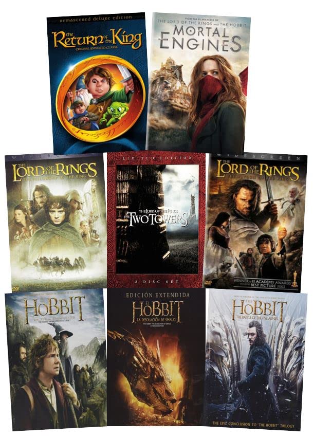 Limited Edition Lord of the Rings Trilogy & The Hobbit Trilogy + 2 Bonus Movies Fellowship of the Ring Two Towers Return of the King Movie +