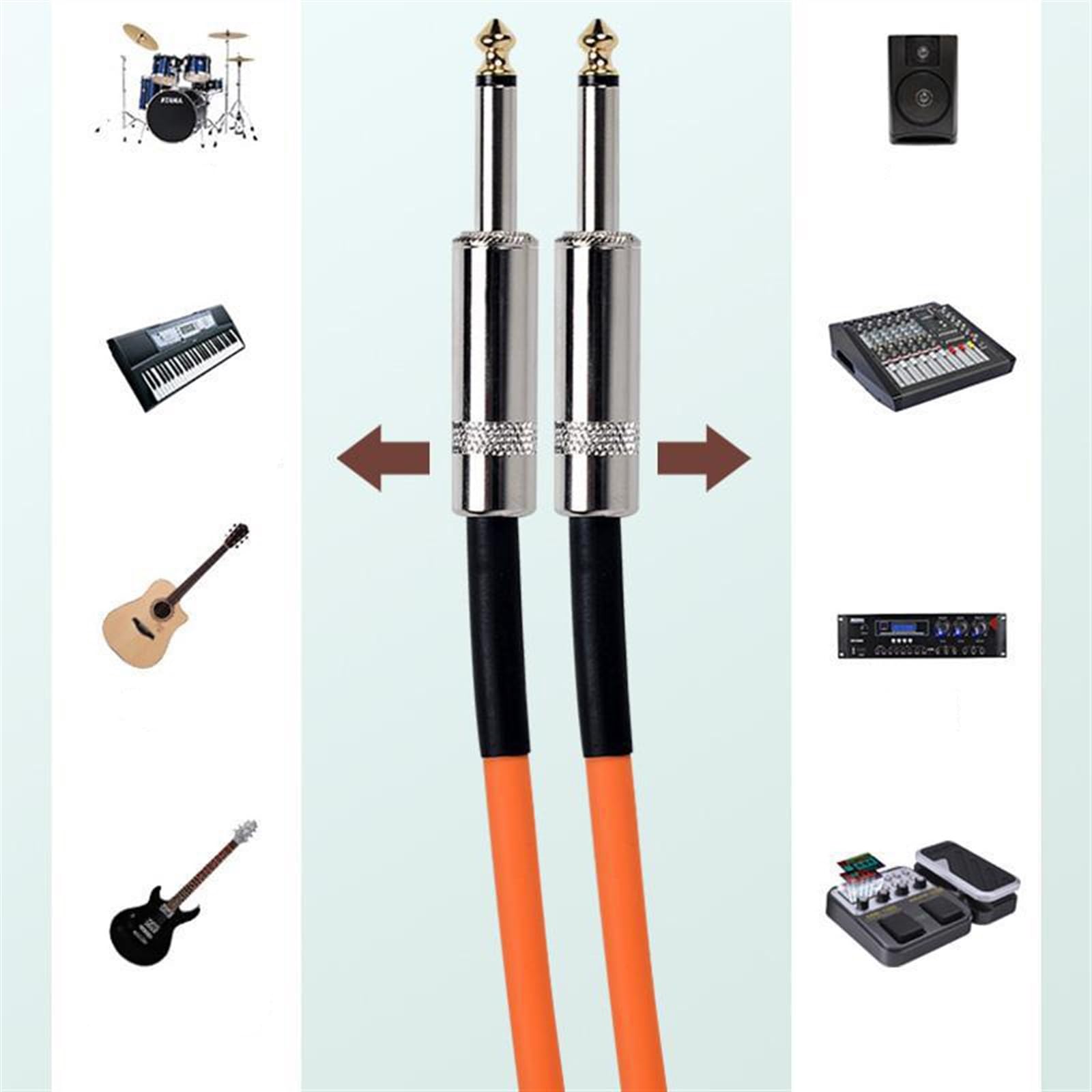 kabel audio do gitary Kabel Do Gitary Elektrycznej Skrzynka Elektryczna Gitara Akustyczna Instrument Basowy Linia Szumów Audio (Color : 6m)