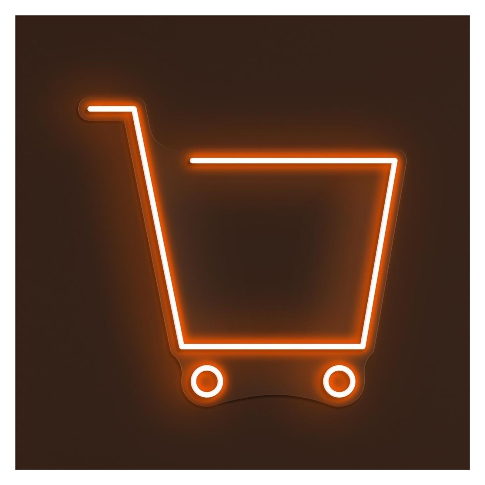 Rongch Orange Hanging Art Signs Shopping Cart Neon Sign Handmade, Suitable For Store Shop Decor With Brightness Adjustable 38Cm(Orange)