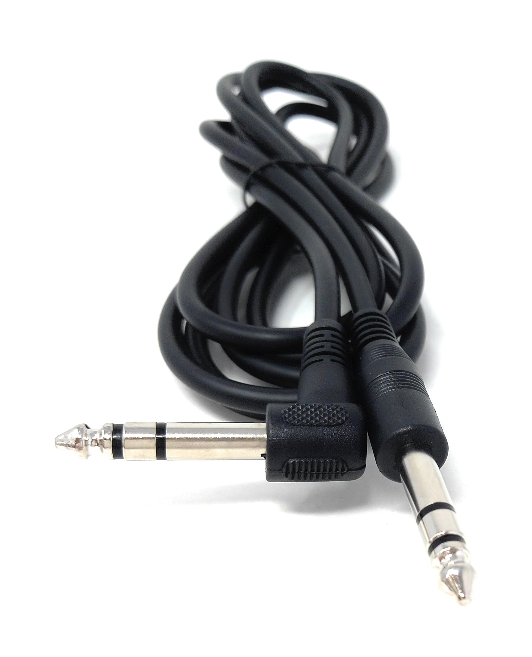 DRUT 6.35mm (1/4") TRS Right-Angled Guitar Cable Stereo Jack Instrument Lead for Electric Guitar, Bass, Keyboard, Amp, Mixer Heavy-Duty Audio Cord (2m) - Image 2