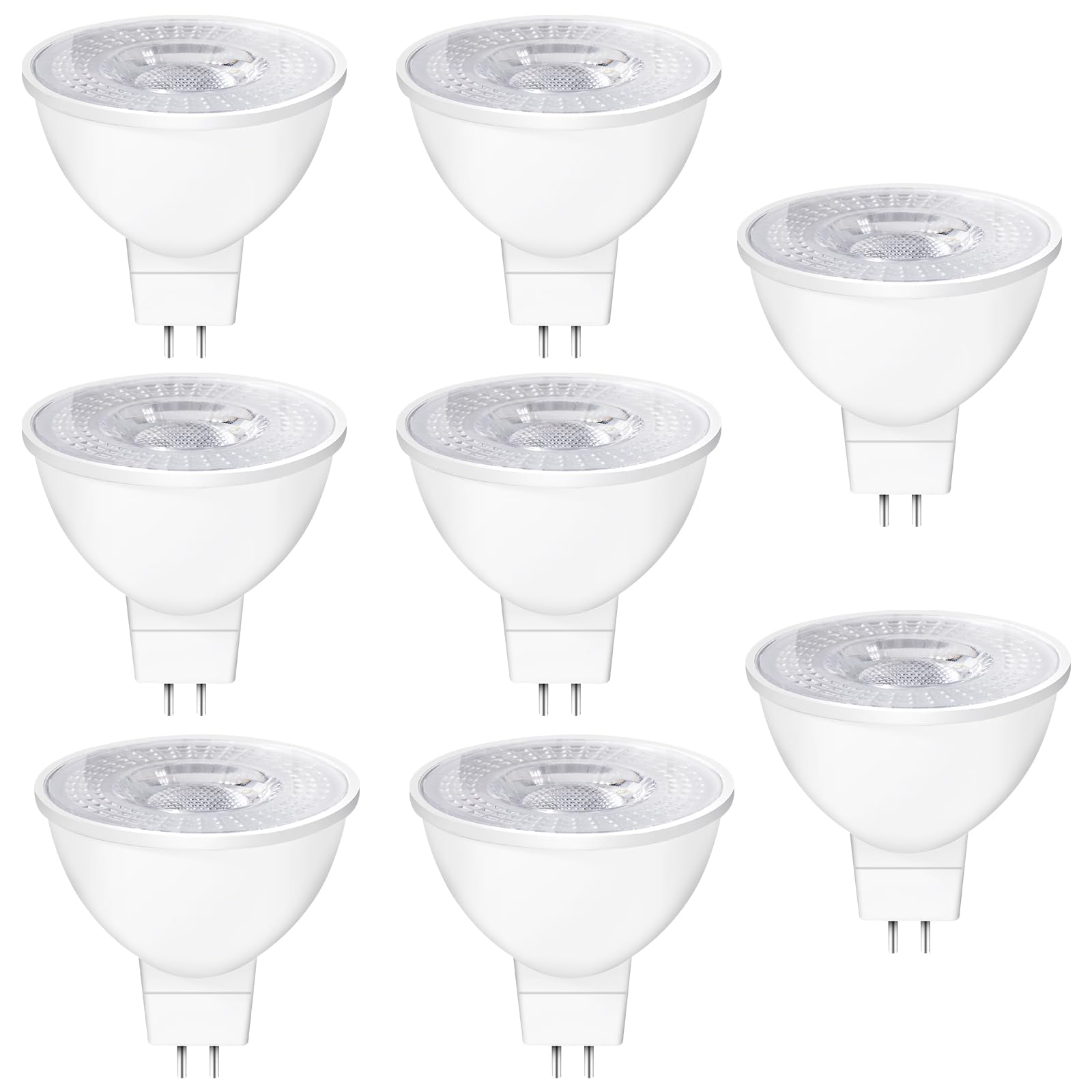 YIIFELL GU 5.3 LED Warmweiß MR16 LED 12V 5W Lampe, 50 Watt Ersetzt, 2700K Warmweiß, 38° Abstrahlwinkel Spot MR16, 550LM AC/DC 12V GU5.3 Leuchtmittel, Nicht Dimmbar Reflektor Lampen,8 Stück