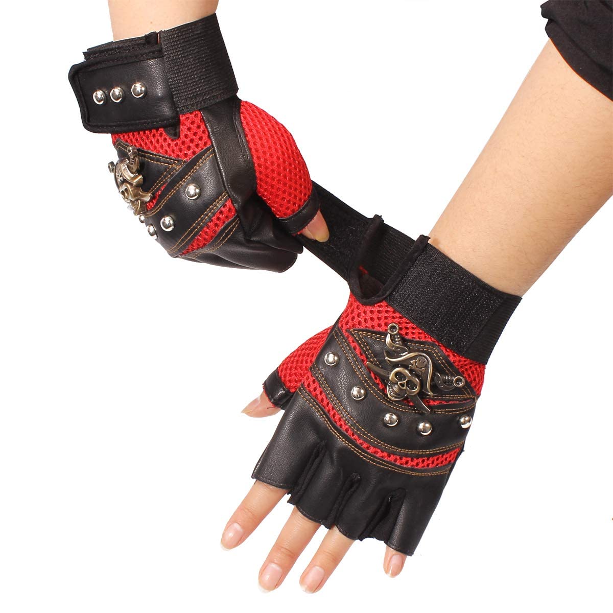 GymWar Fitness Palm Protection & Extra Grip, Gym Gloves for Weight Lifting, Running, Riding, Cycling, Training, Fitness, Exercise (Men.Women,Boys & Girls) Free Size (Red)-image-27