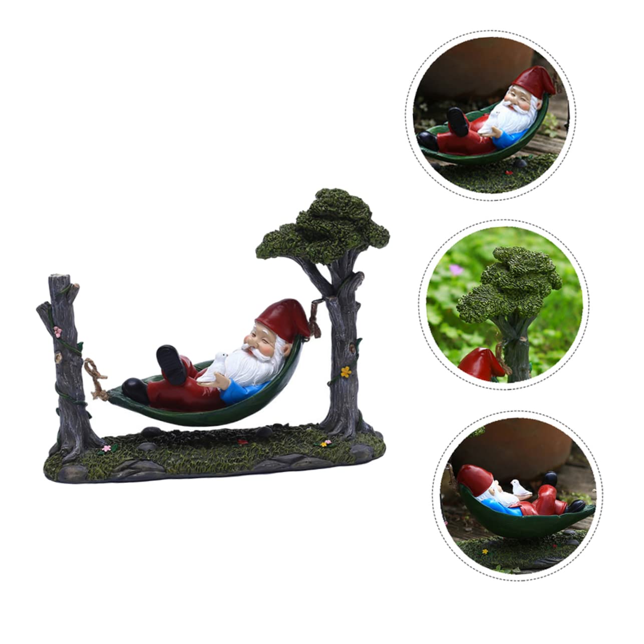 Weihnachtswichtel Gartenfigur Resin Hängematte Langlebige Kreative Harzdeko Für Außenbereich Rasen Und Mikrolandschaft Geschenkidee
