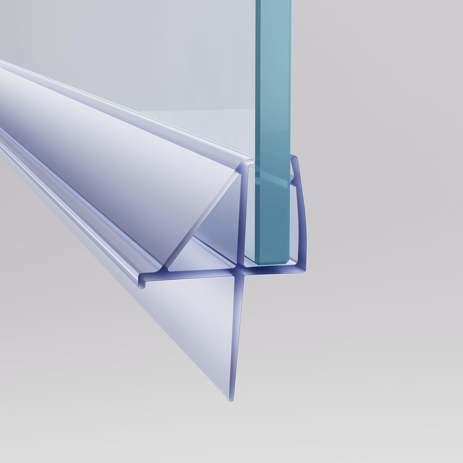 SVNR Shower Door Bottom Seal, 3/16" x 39" Shower Door Seal Strip, Glass Doors Sweep, Stop Leaks and Create a Water Barrier, Clear Vinyl, 5-6MM