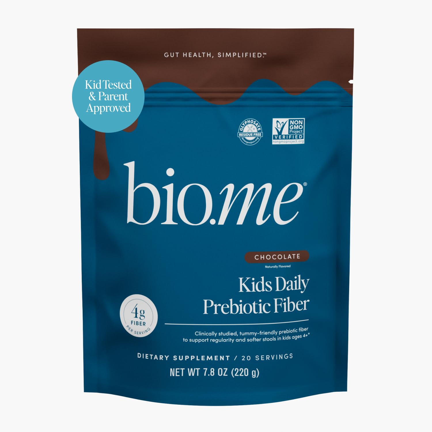 Bio.me Kids Daily Prebiotic Fiber Powder - Chocolate, 20 Servings