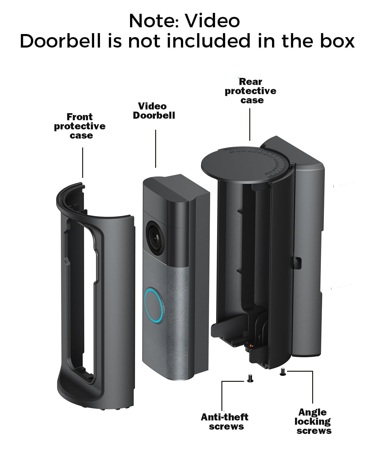 KMOUANTS Um 360 Grad verstellbarer Klingelwinkel, kompatibel mit Blink an Ring drahtloser Videoklingel, 4/3/3 Plus/2/1/(Version 2020)/Batterietürklingel Plus/Montage
